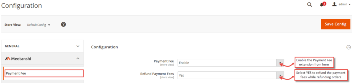 Configuration M2 Payment Fee