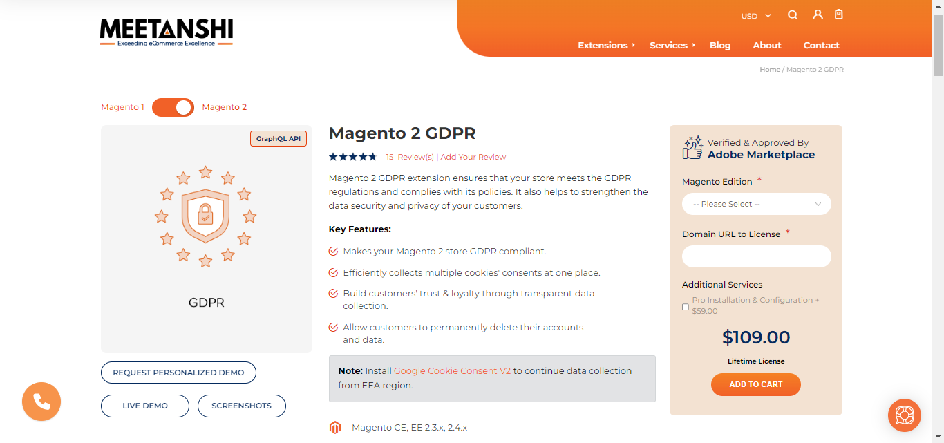 Meetanshi’s Magento 2 GDPR