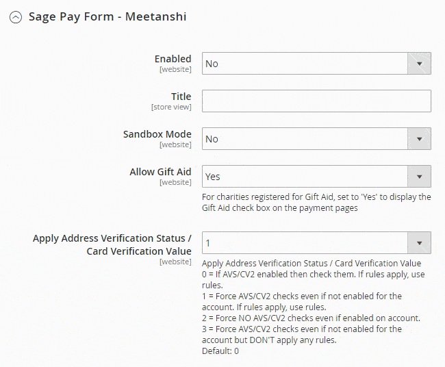 Sage Pay Form