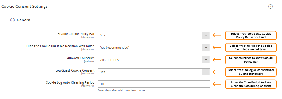 Cookie Consent Settings