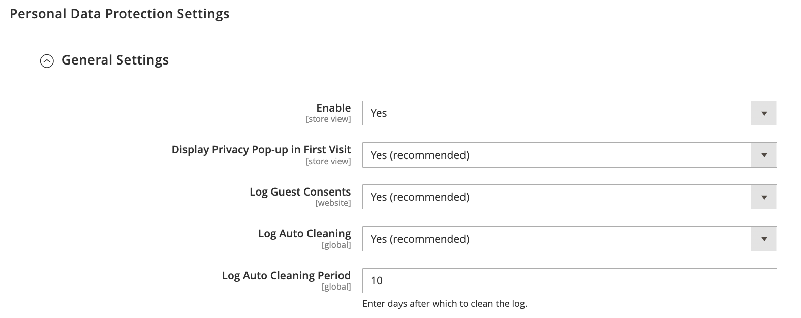 General Setting 