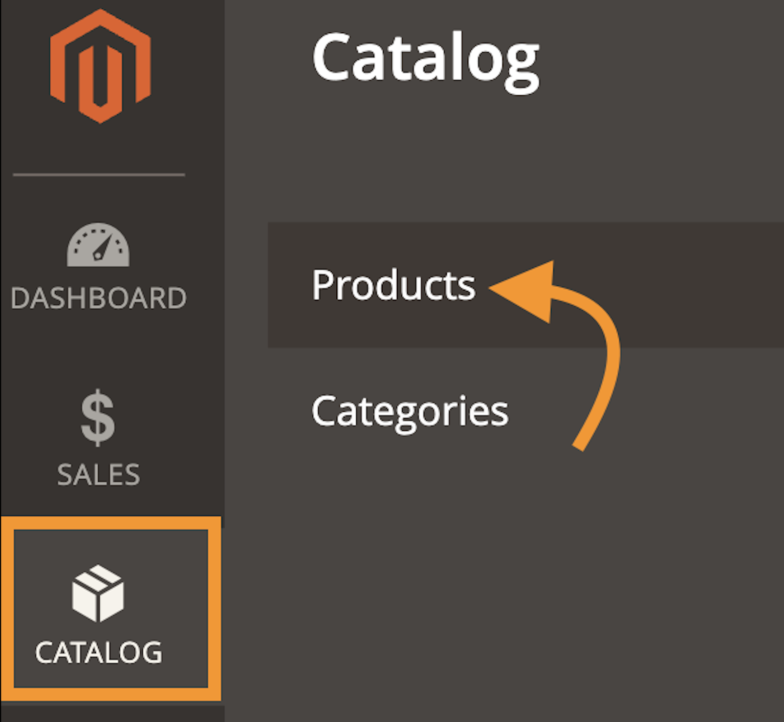 Navigate to Catalog and Products