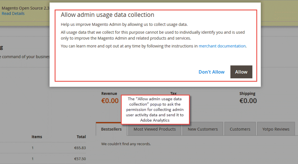 Magento 2.3.3 merchant tool enhancement - popup - Meetanshi
