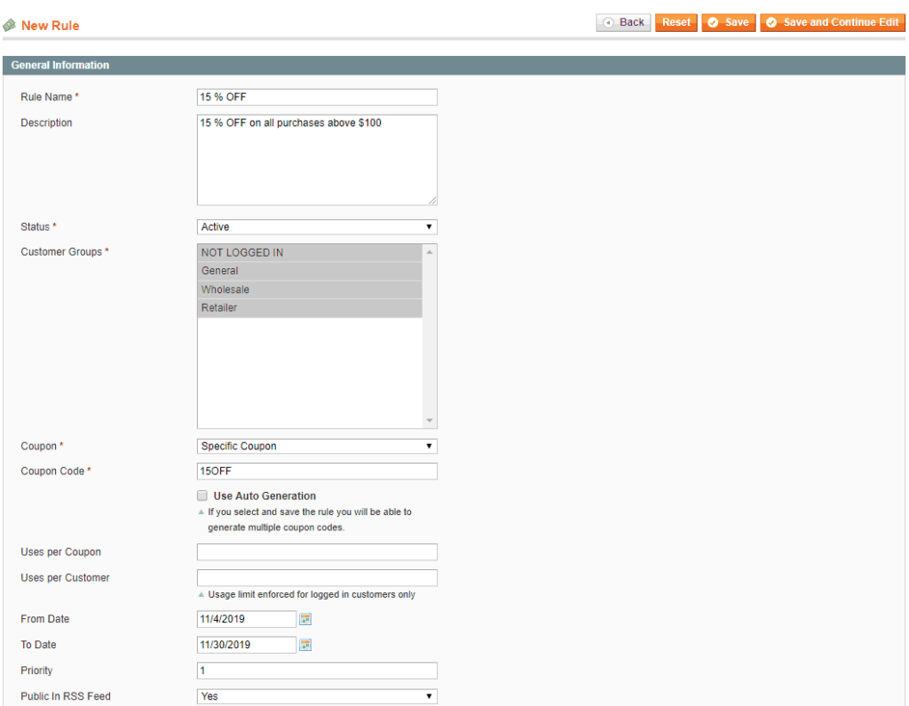 Configure New rule