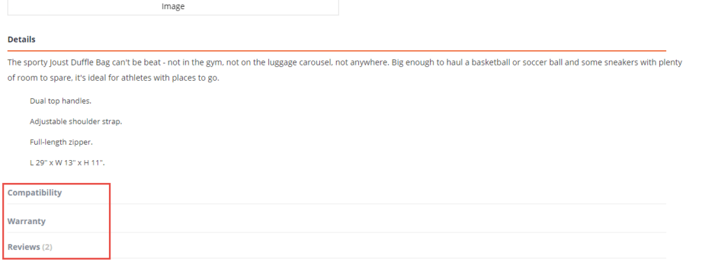  After - Product Tabs in Magento 2