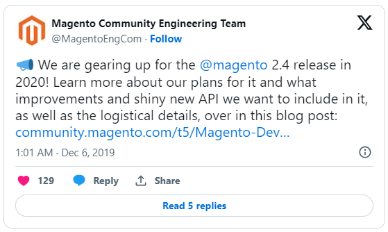 Gearing up for the Magento 2.4 release in 2020!