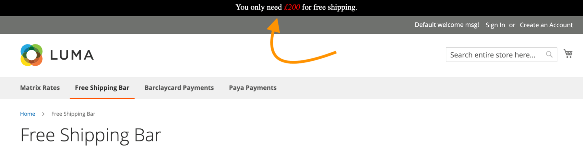 Free Shipping Bar On Your Website