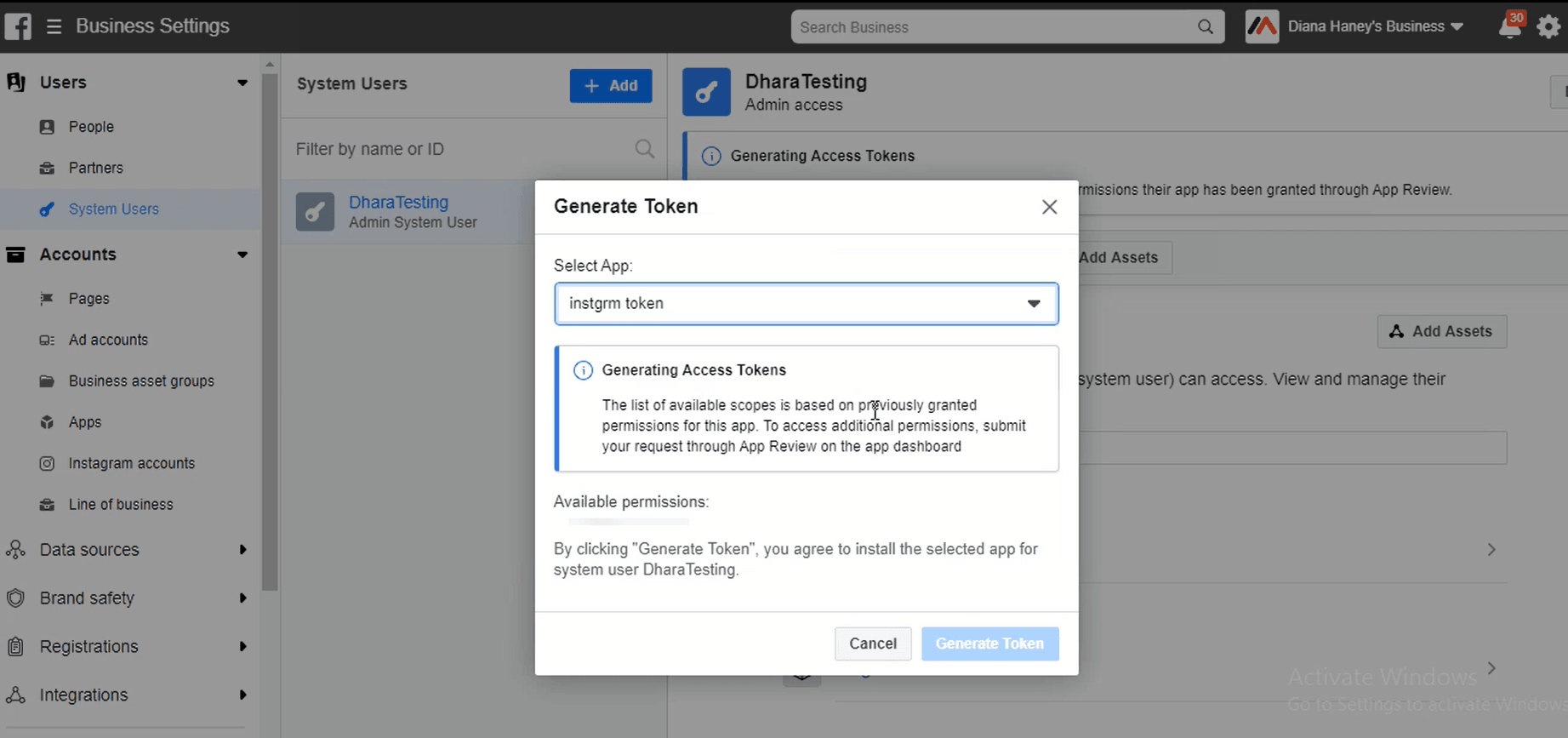get access token step 8