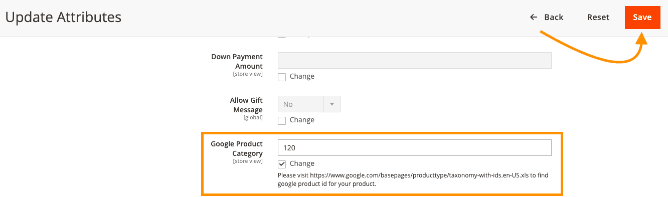 Bulk edit Google product category
