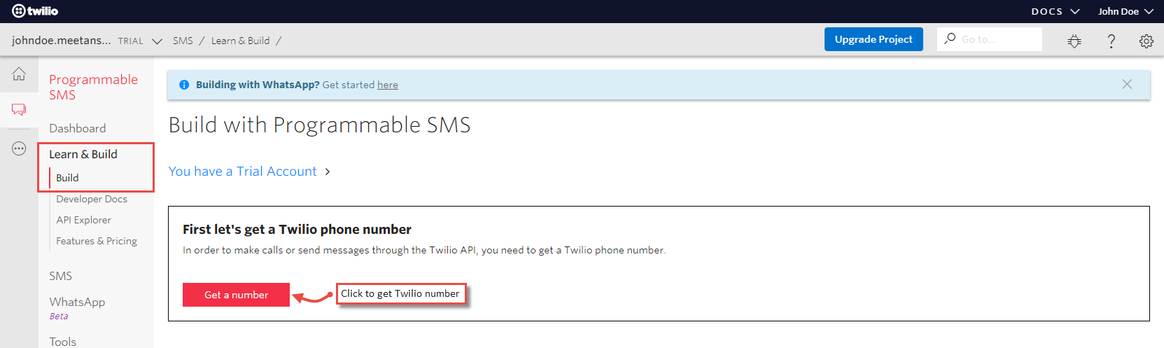 Get Twilio Number
