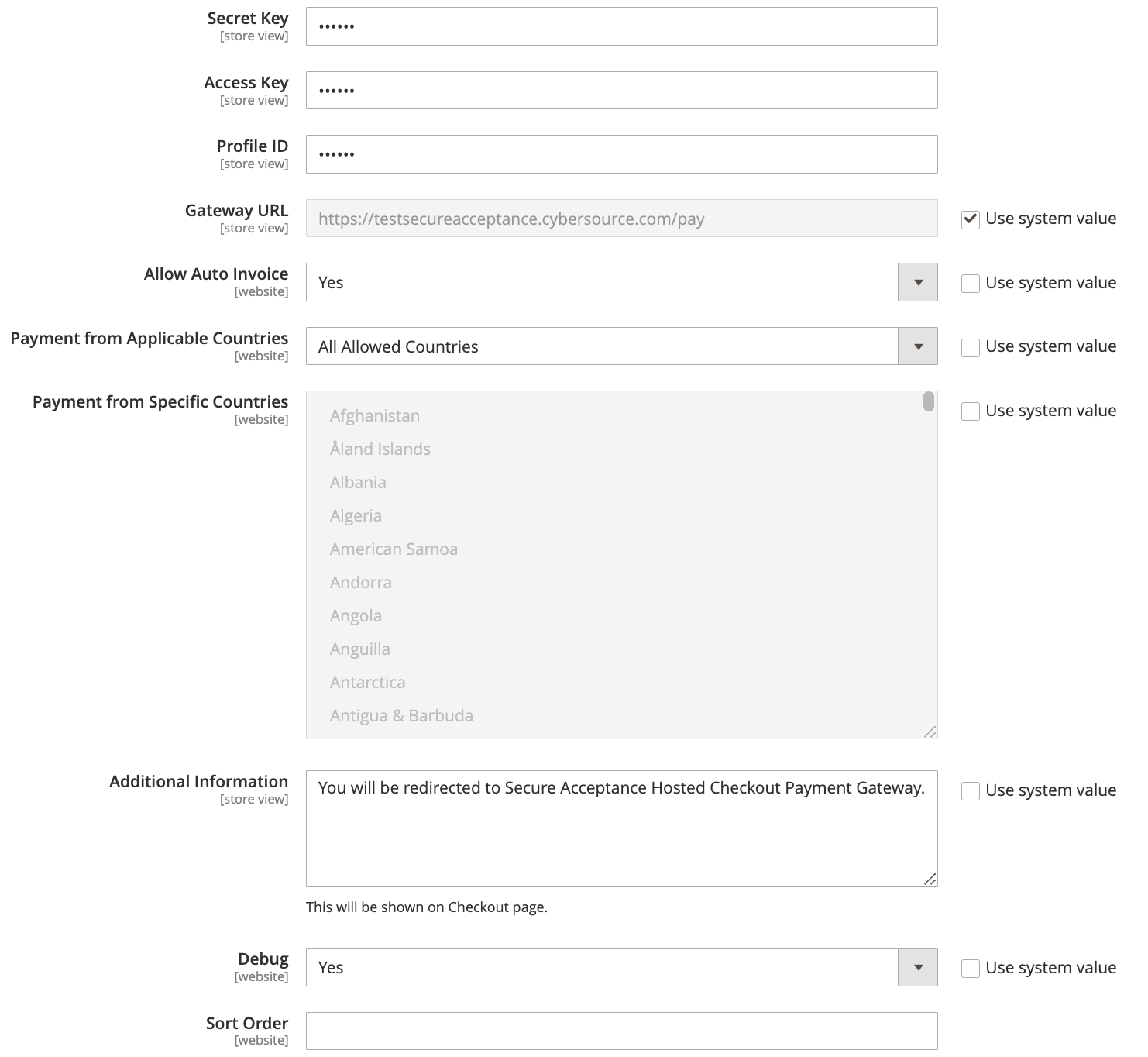 Meetanshi Magento 2 Worldpay settings part 2
