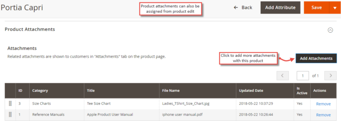 Attach PDF to Product