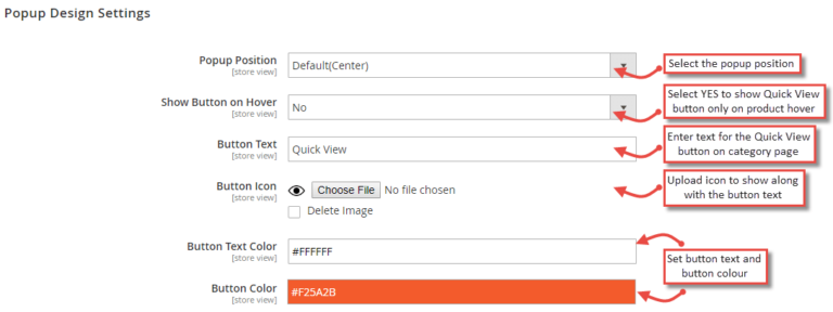 Popup Design & Theme Settings