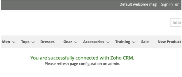 Connected Zoho CRM