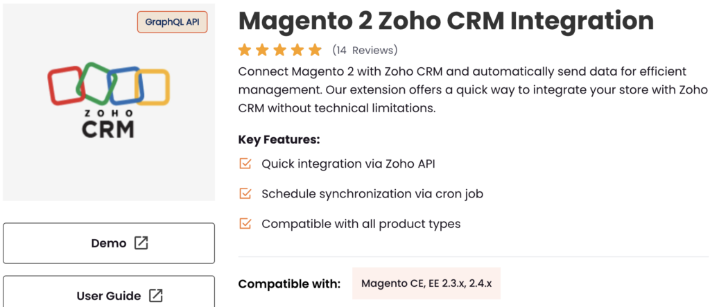Meetanshi Magento 2 Zoho CRM Integration