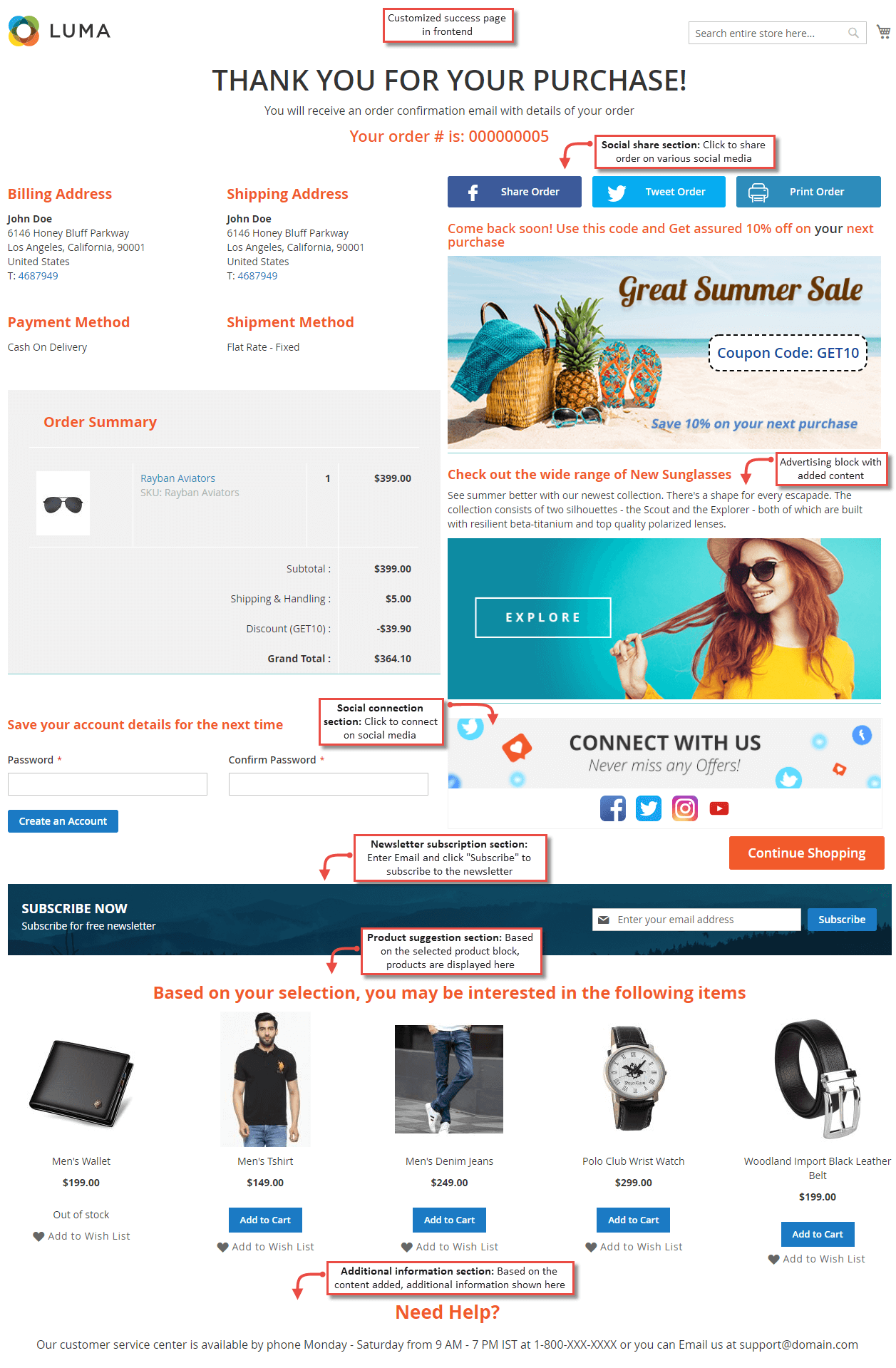 Custom Thank You Page in Magento 2