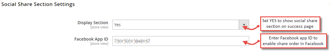 social share section setting