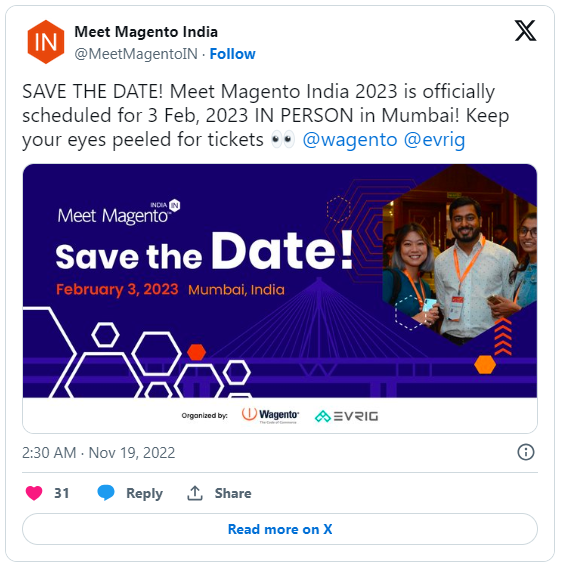 Meet Magento India 2023 is officially scheduled for 3 Feb, 2023 IN PERSON in Mumbai