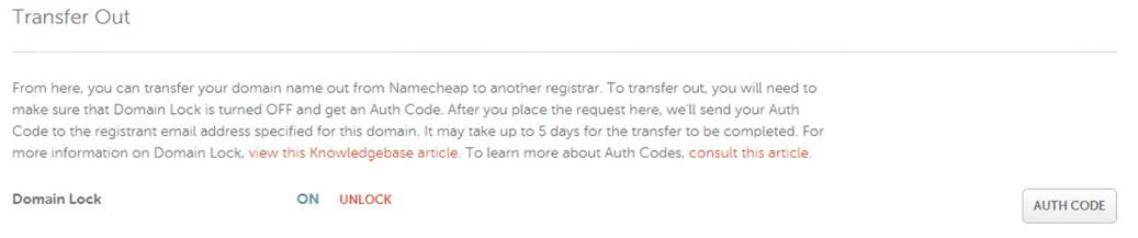 Prepare domain to transfer to Shopify