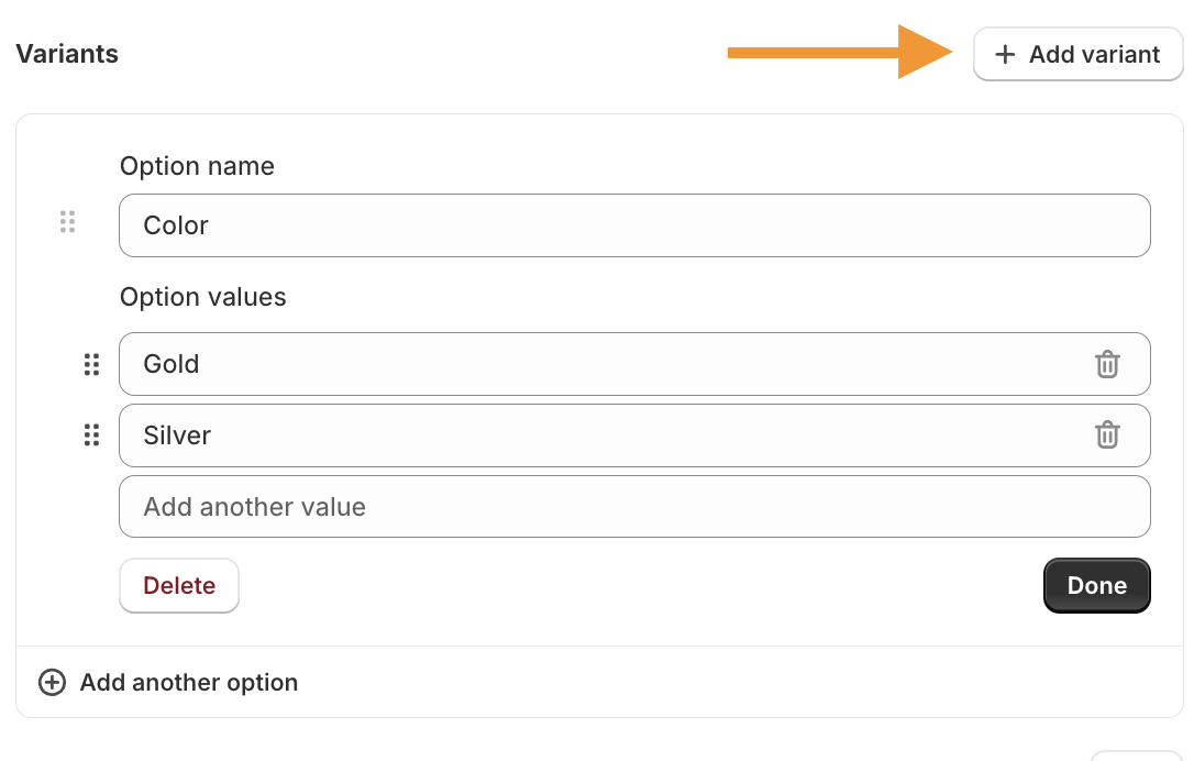 Add product variants