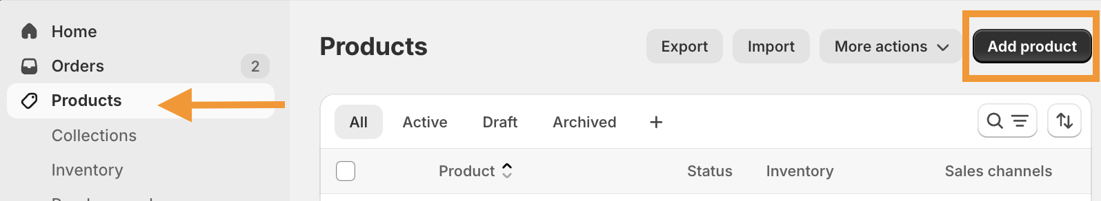 Head to product on shopify