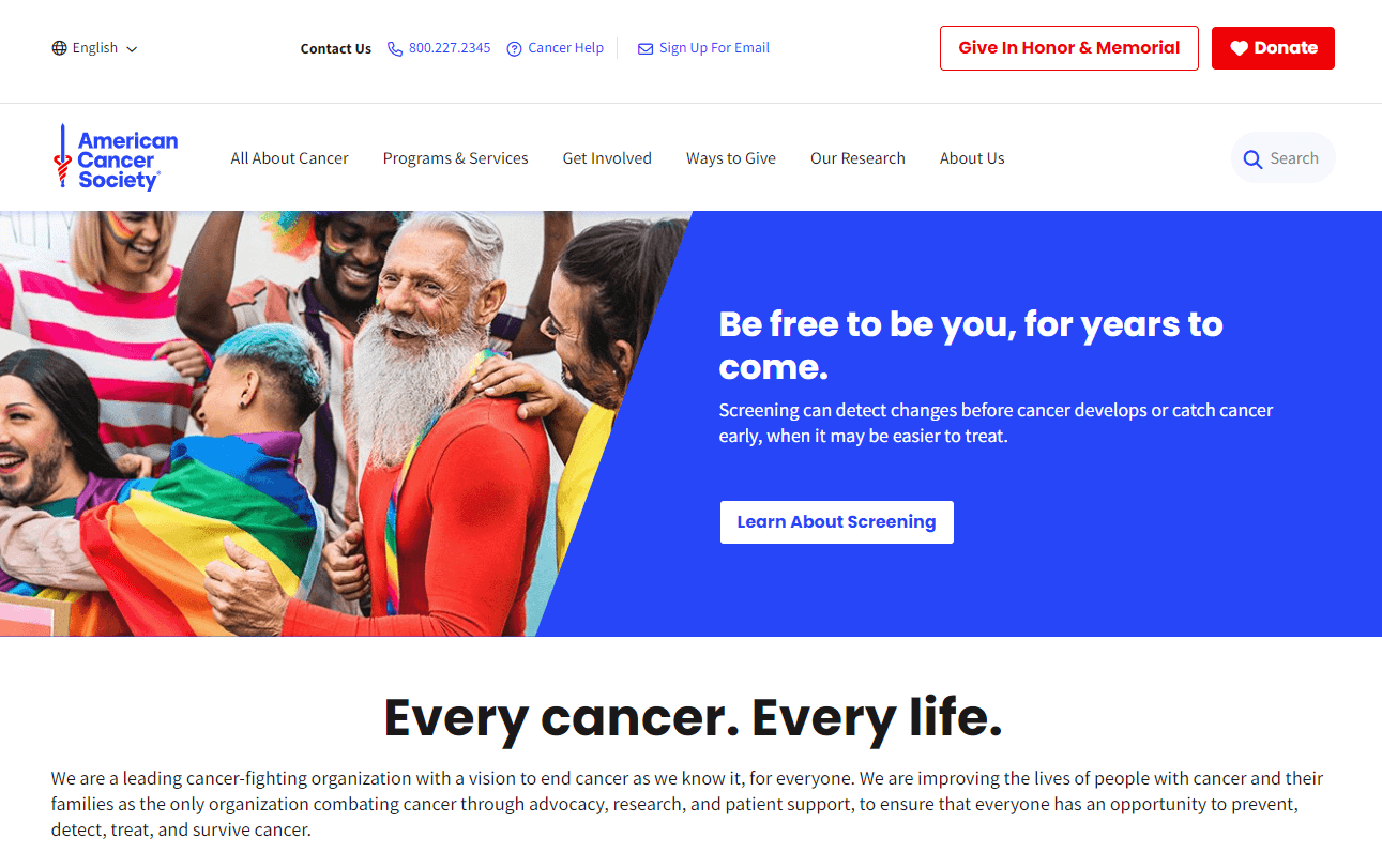 Cancer.org - Healthcare brand using Shopify