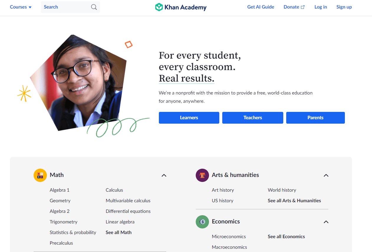 Khan Academy - Ed-tech brand using Shopify