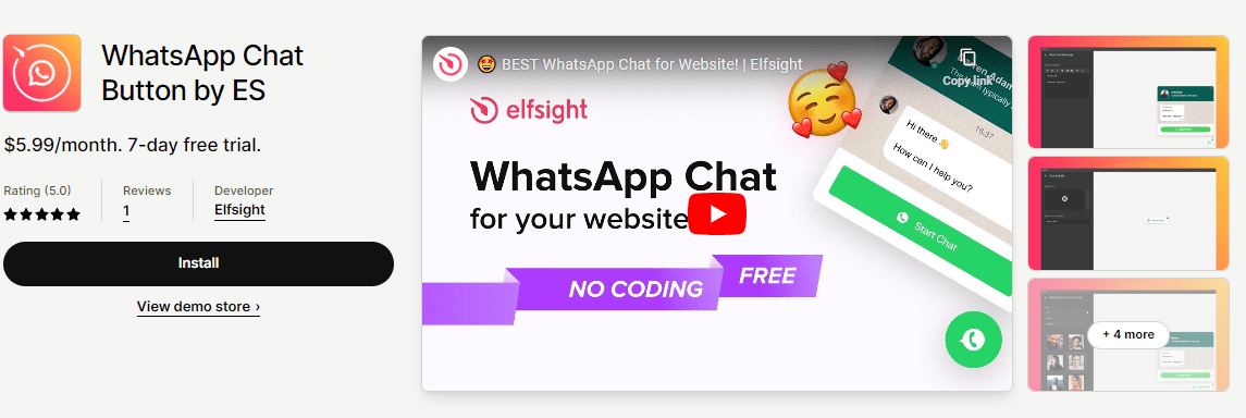 Elfsight WhatsApp Chat Shopify