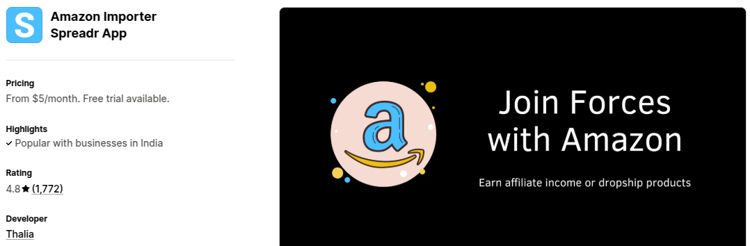 Amazon Importer Spreadr App