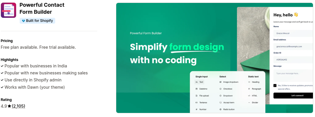 Powerful Contact Form Builder