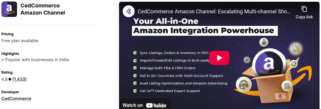 CedCommerce Amazon Channel
