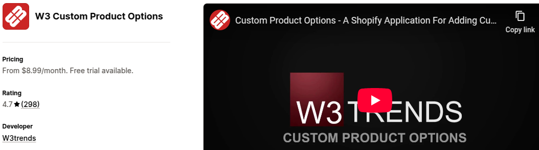 W3 Custom Product Options