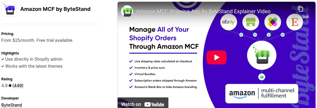 Amazon MCF by ByteStand