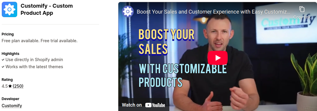 Customify Custom Product App