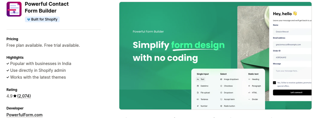Powerful Contact Form Builder