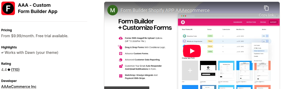 AAA Custom Form Builder App