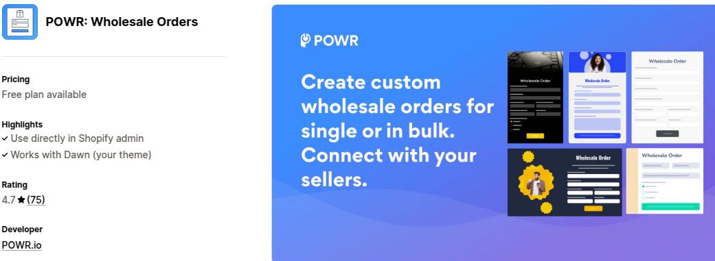 POWR Wholesale Orders