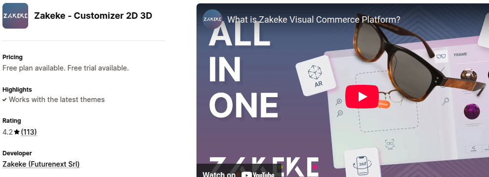 Zakeke Customizer 2D 3D