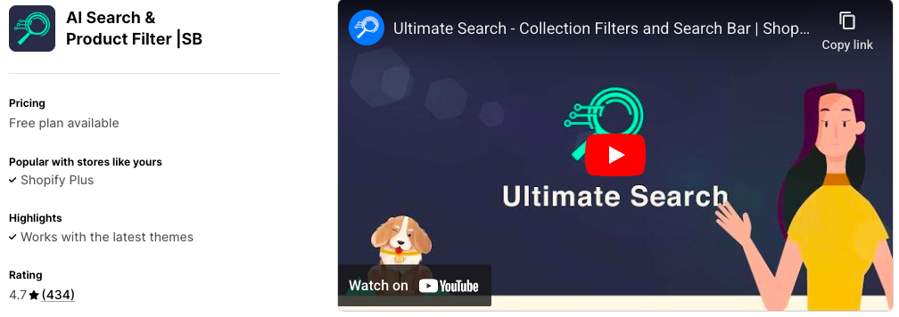 AI Search & Product Filter |SB