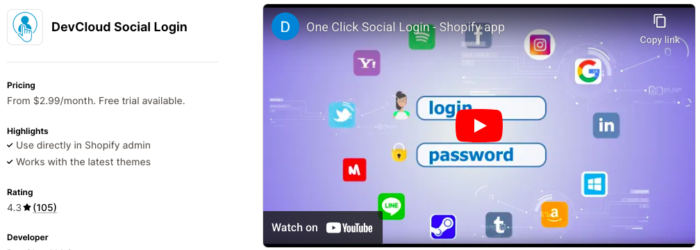 DevCloud Social Login
