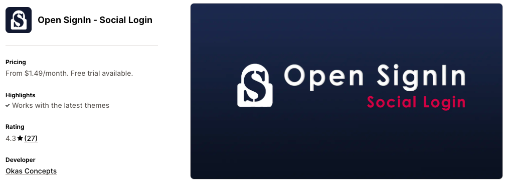 Open SignIn ‑ Social Login
