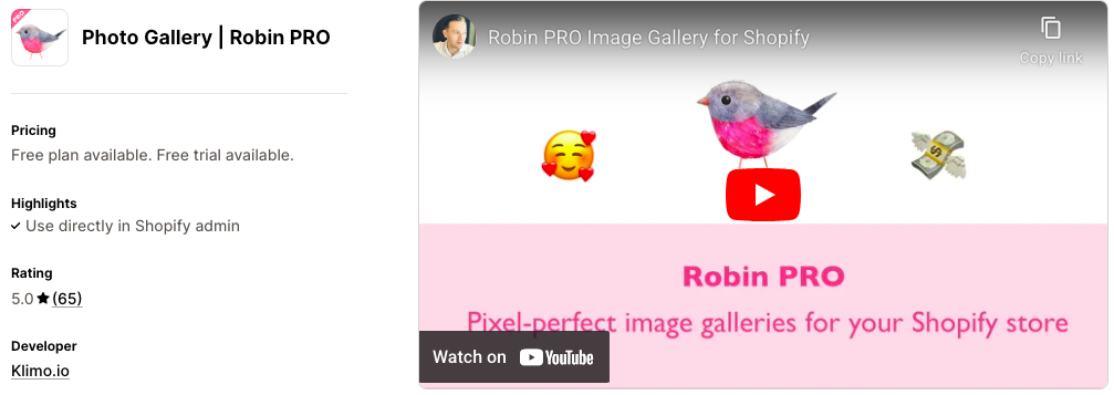 Photo Gallery | Robin PRO