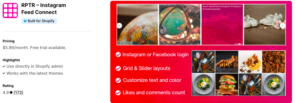 RPTR – Instagram Feed Connect