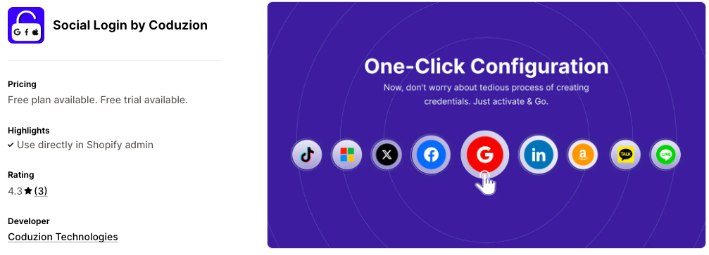 Social Login by Coduzion