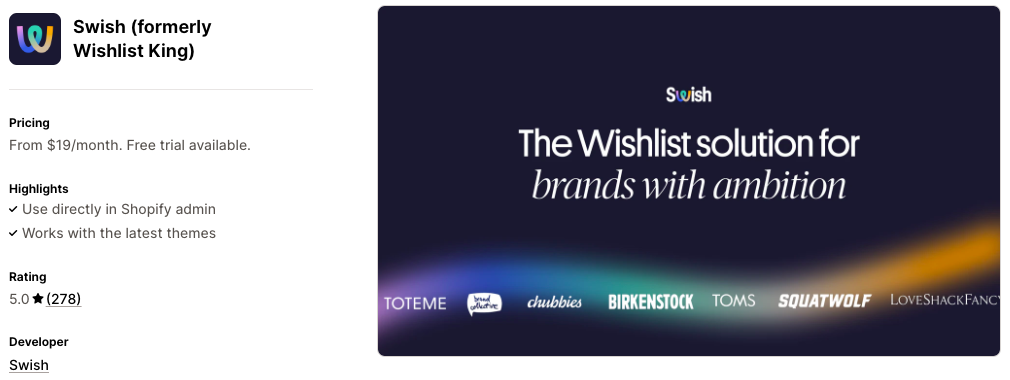 Swish (formerly Wishlist King)
