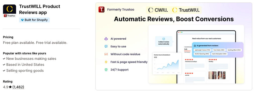 TrustWILL Product Reviews app