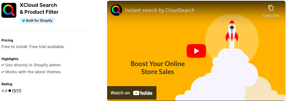 XCloud Search & Product Filter