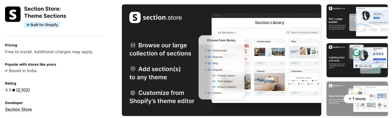 Top #5 Section Store Apps for Shopify