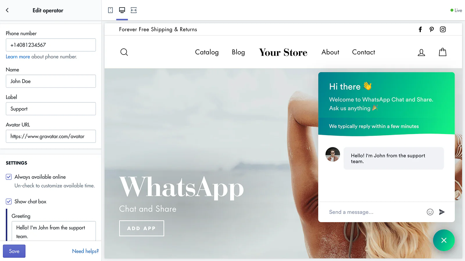 RT WhatsApp Chat Live Chat