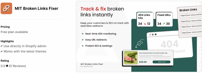 MIT Broken Links Fixer - Shopify App